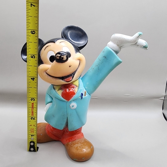 Vintage Mickey Mouse Moveable Arm & Head 6" Plastic Figure Toy - Picture 6 of 9